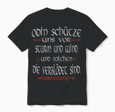 Odin Protect Us Against Storm and Wind Funny Viking Unisex T-Shirt - Black