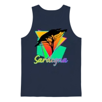 Sardinia Sardegna Retro Sardinia Unisex Tank Top - Navy – 1