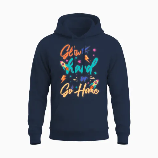 Retro Cool Neon Unisex Hoodie - Navy