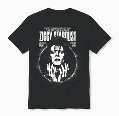 David Bowie Ziggy Stardust, the Sukita Movie Photo Unisex T-Shirt - Black