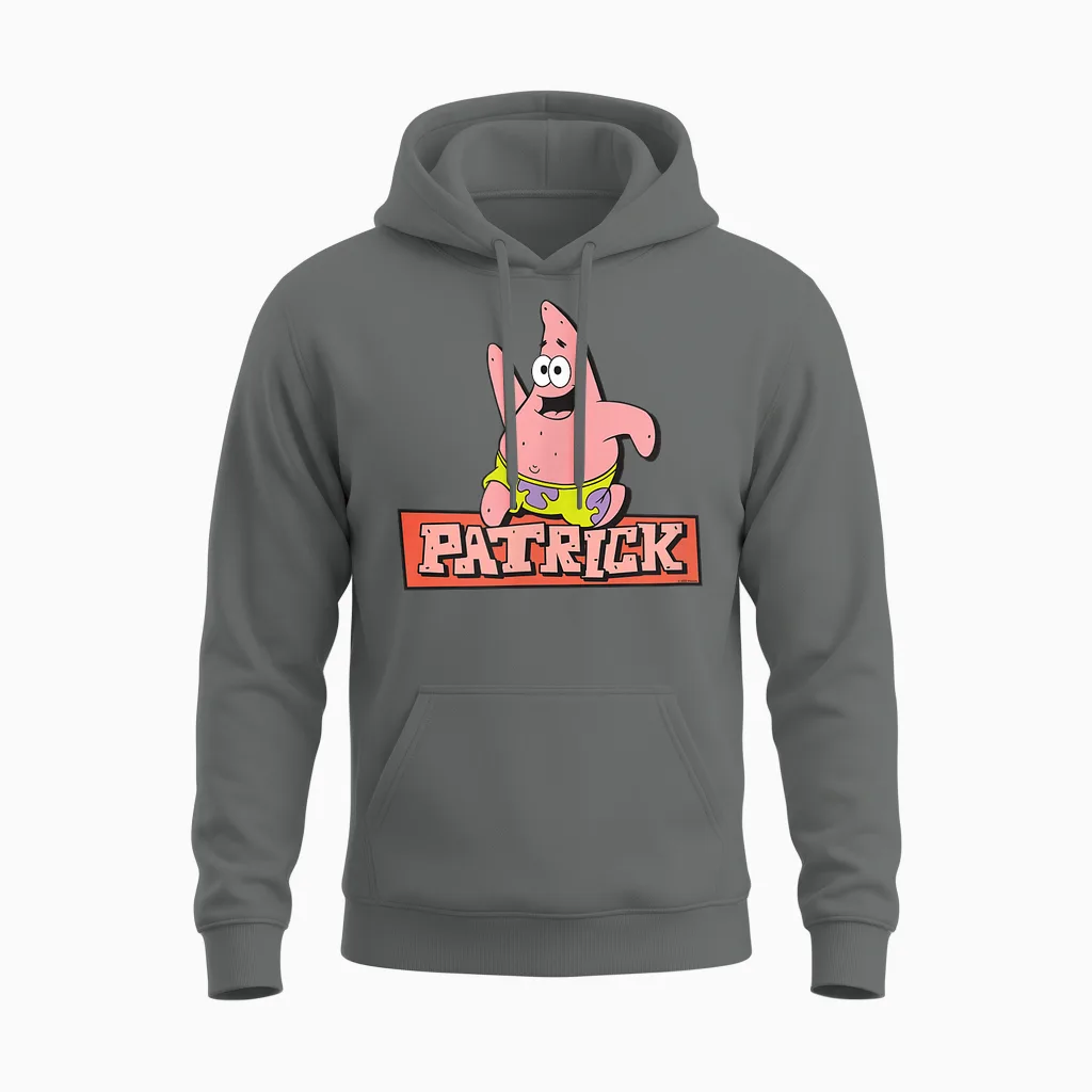 Sponge Bob Patrick Character Unisex Hoodie in Graphite Heather