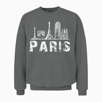 Paris France - National Day - Souvenirs De Paris T-Shirt, Black, S Unisex Sweatshirt - Graphite Heather
