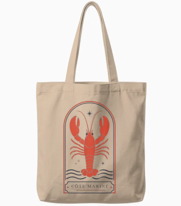 Cote Marine Homard Nautique Côtier Océan Vintage Tote Bags in Natural