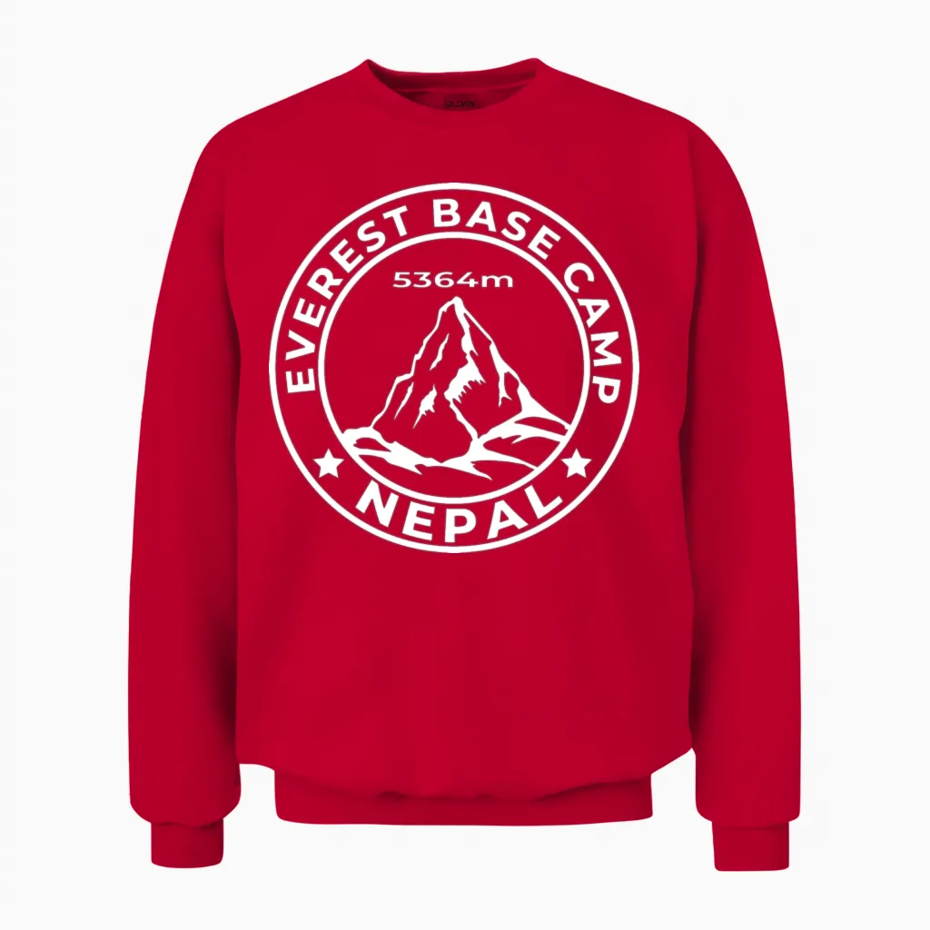 Everest Base Camp Unisex Sweatshirt in Red