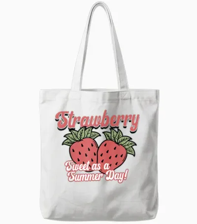 Sweet as a Summer Day for Lovers of Strawberries and Fruits Retro Tote Bags - White