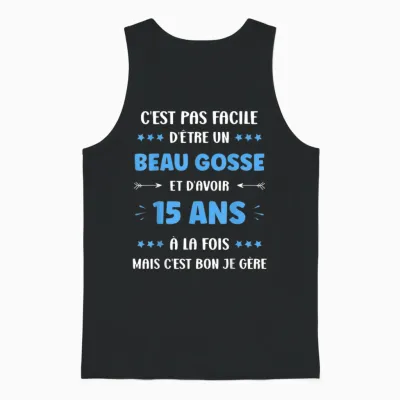 Funny 15 Years Old Boy Birthday 15 Years T-Shirt, Black, S Unisex Tank Top - Black