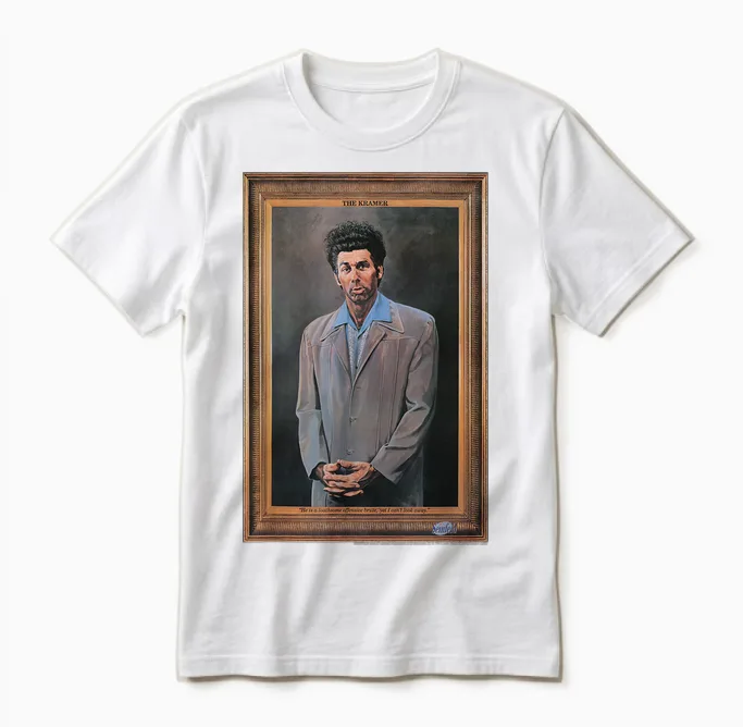 Seinfeld the Kramer Portrait Unisex T-Shirt in White