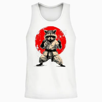 Karate and Judo | Japanese Martial Arts, Japan, Raccoon Unisex Tank Top - White
