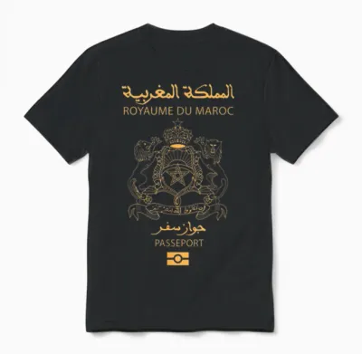 Passeport Marocain Fierté Marocaine Royaume Du Maroc Cadeau Unisex T-Shirt - Black