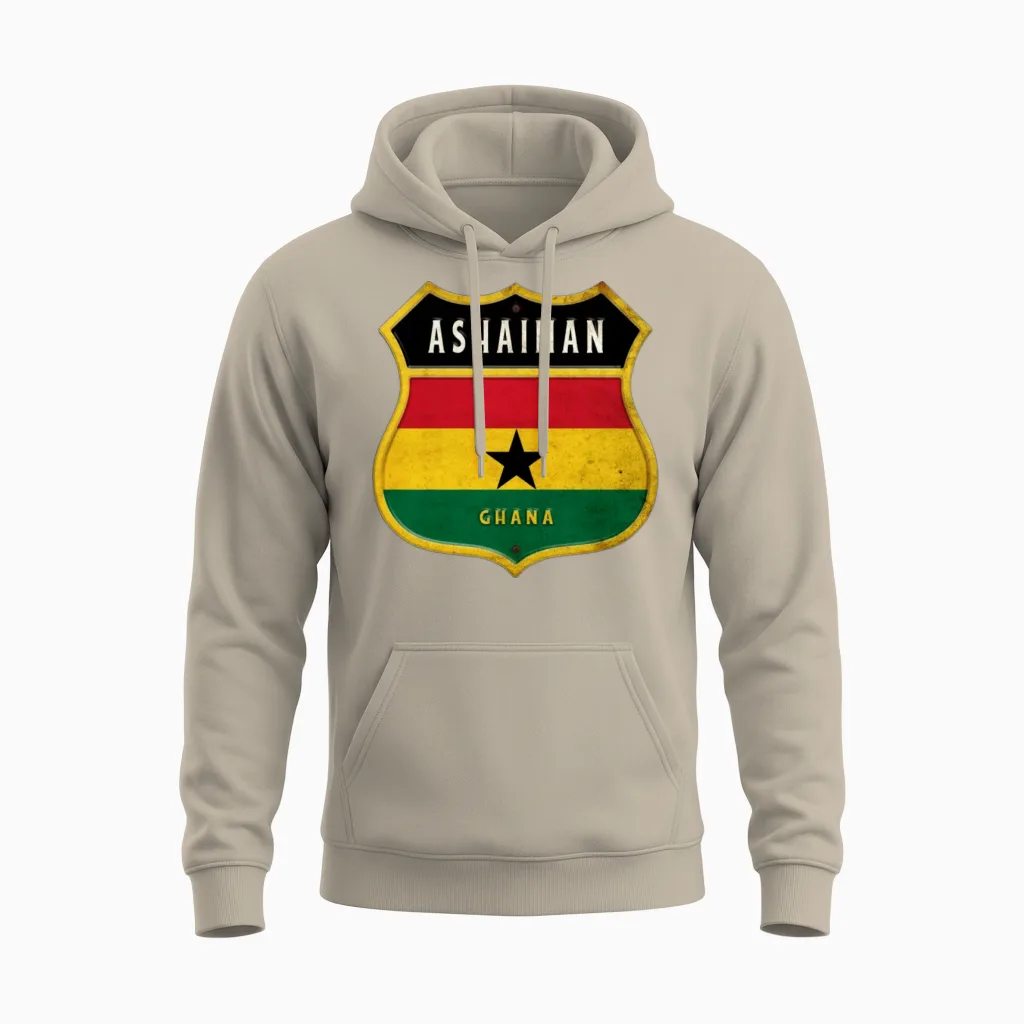 Ashaiman Ghana Coat of Arms Flag Design Unisex Hoodie in Sand
