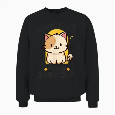 Funny Cat Lover Wait for Me I Have Little Legs Groovy Unisex Sweatshirt - Black
