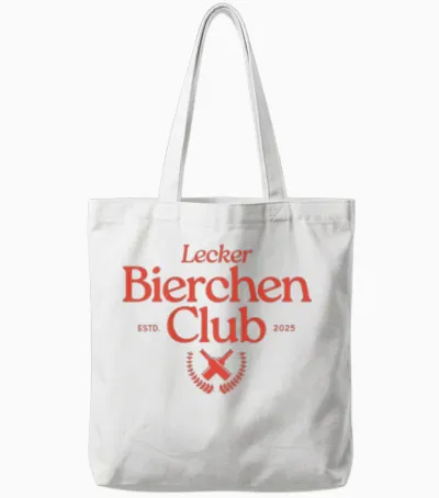 Lecker Bierchen Club Retro Team Malle Daydrinking Backprint Tote Bags - White