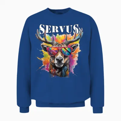 Servus Trachtenshirt Trachten Tracht Hirsch Tirol & Bayern Unisex Sweatshirt - Royal