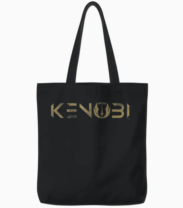 Star Wars Obi-Wan Kenobi Series Logo Tote Bags in Black