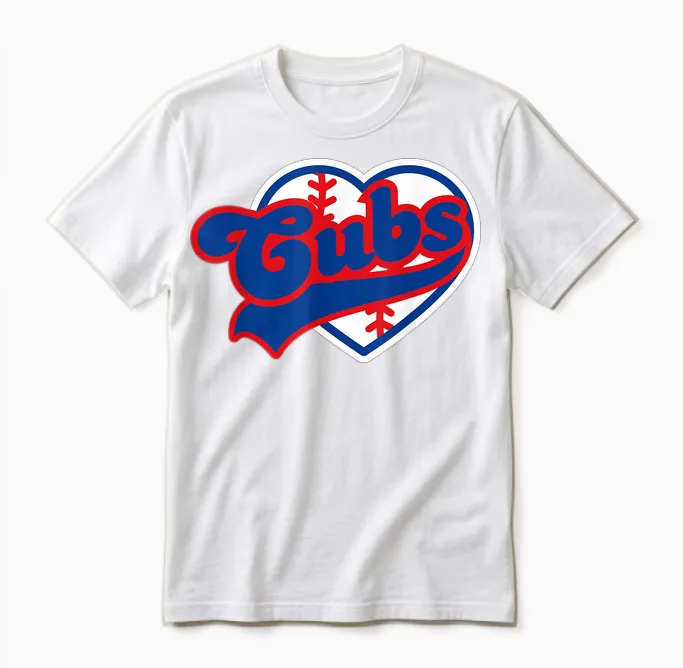 Retro Cubs Last Name Personalized Apparel Cubs Lover Men Unisex T-Shirt in White