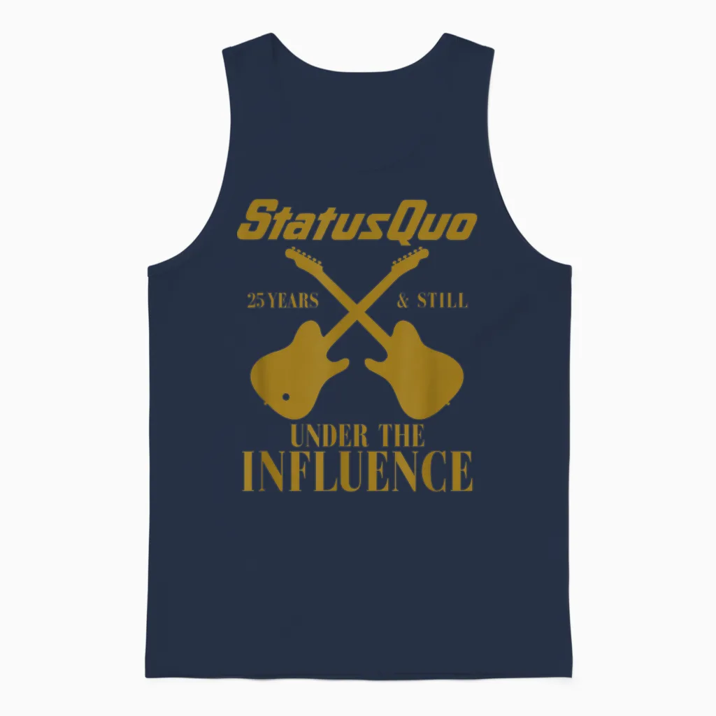 Status Quo Influence Guitars Black Unisex Tank Top in Navy