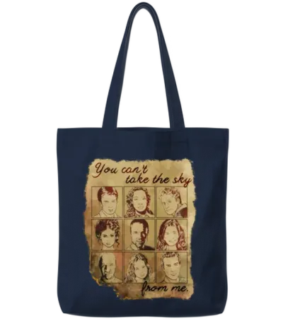 Firefly Burned Tote Bags - Navy