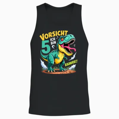 Dinosaurier 5 Geburtstag Deko Ich Bin 5 Dino Jungen 5 Jahre Unisex Tank Top - Black