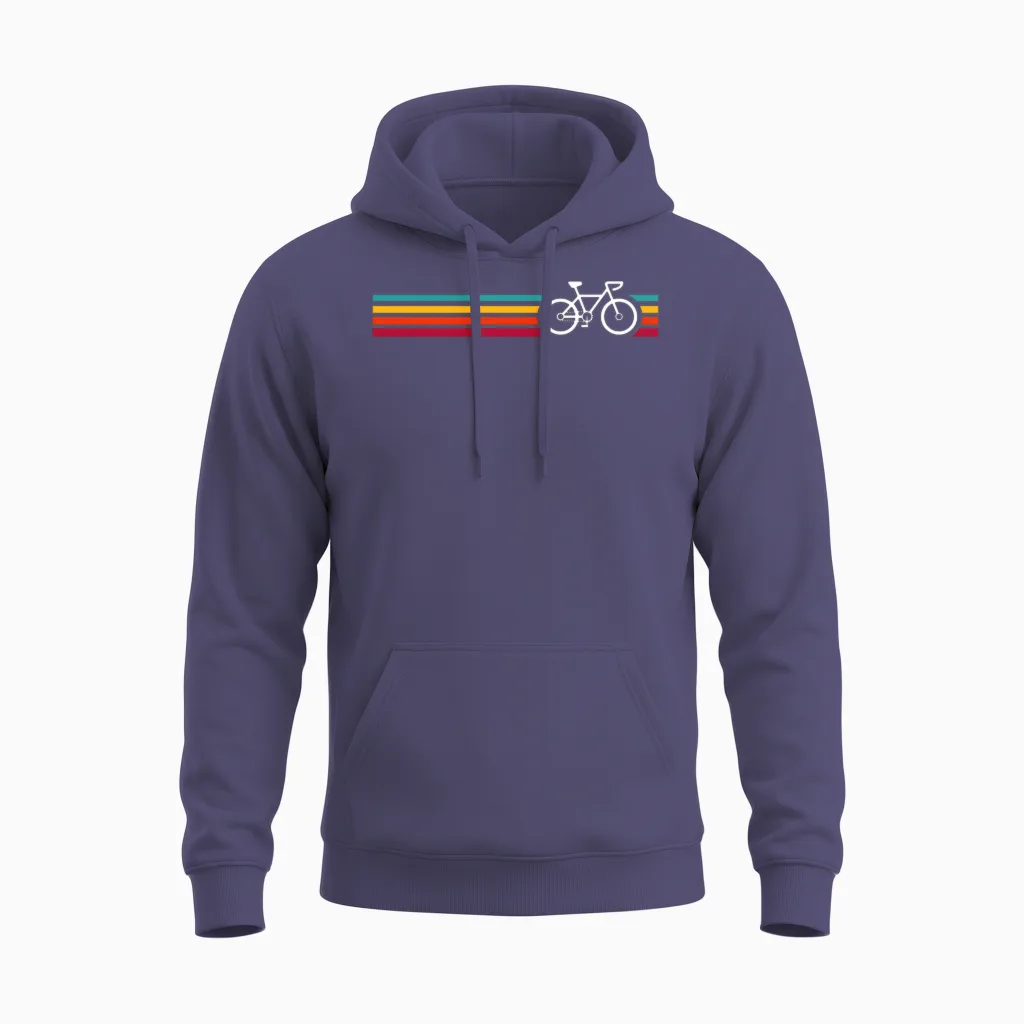 Bicycle Retro Unisex Hoodie in Heather Sport Dark Navy