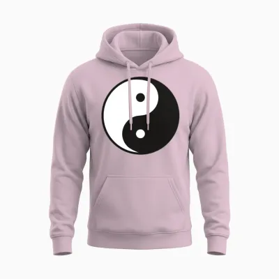 Yin Yang Unisex Hoodie - Light Pink
