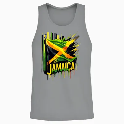 Jamaikanische Flagge, Retro, Vintage, Sport, Aquarell, Jamaika Unisex Tank Top - Sport Grey