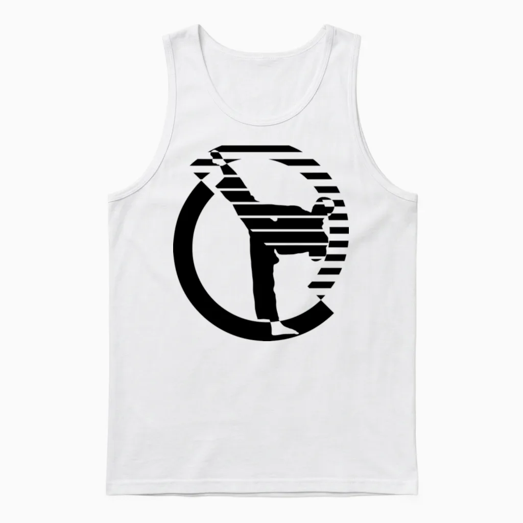Karate Tae Kwon Do Roundhouse Kick Unisex Tank Top in White