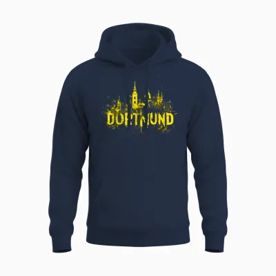 City of Dortmund Black Yellow Painting Art Dortmund T-Shirt, Black Unisex Hoodie - Navy