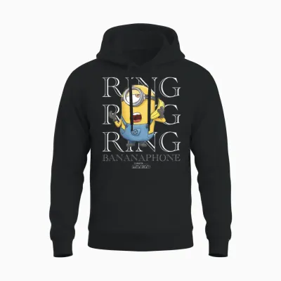 Minions Ring Ring Ring Bananaphone Rings Unisex Hoodie - Black