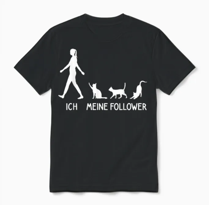 Lustiges Ich Meine Follower Katzen Spruch Kitten Idee Katze Unisex T-Shirt in Black
