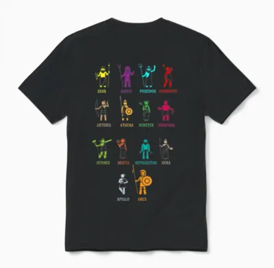 Greek Mythology Gods - Gods of Greece T-Shirt Small Unisex T-Shirt - Black