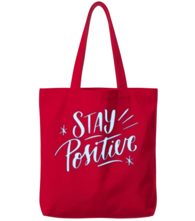 Stay Positive Tote Bags - Red
