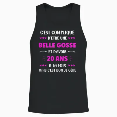 Girl 20 Years Beautiful Goose Birthday Humor Woman 20 Years T-Shirt, Black Unisex Tank Top - Black