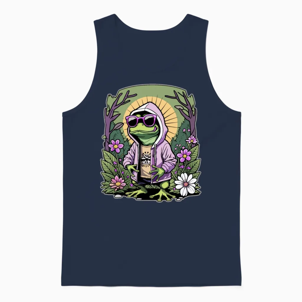 Rapper Frog Reptiles & Exotics Gift Unisex Tank Top in Navy