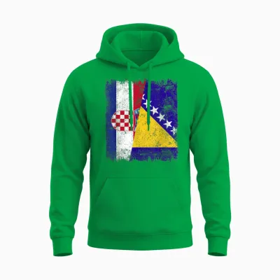 Kroatien Bosnien Und Herzegowina Halbflagge Unisex Hoodie - Irish Green
