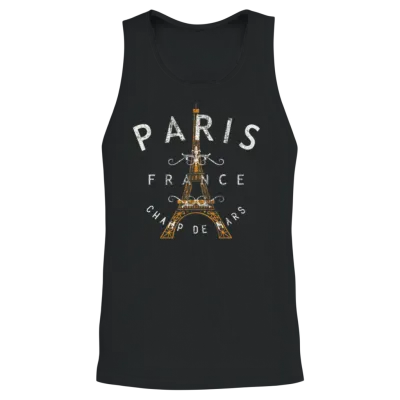 Paris France Unisex Tank Top - Black