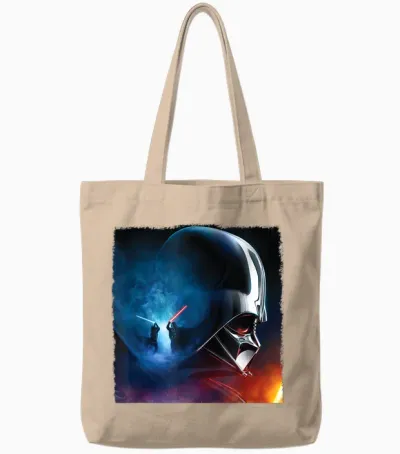 Star Wars Obi-Wan Kenobi vs Darth Vader T-Shirt, Black Tote Bags - Natural