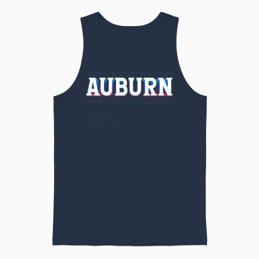 Retro - Auburn Unisex Tank Top in Navy