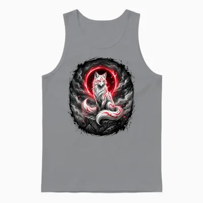 Japanischer Kitsune Wolf Mythologie Design Unisex Tank Top - Sport Grey