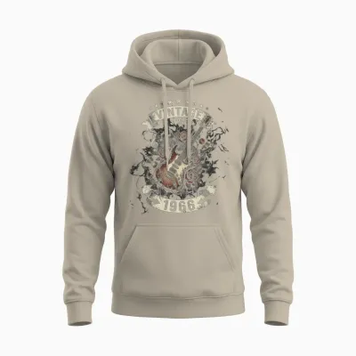 Gitarre Zum 60. Geburtstag, Vintage-Stil, Seit 1966, 60 Jahre Alt Unisex Hoodie - Sand