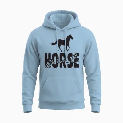 Horse Girl Unisex Hoodie - Light Blue