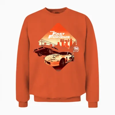 Fast & Furious 25th Anniversary Skyline Unisex Sweatshirt - Orange
