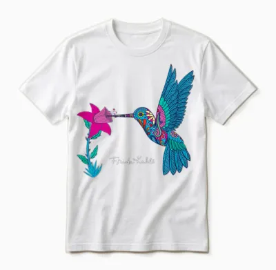 Frida Kahlo Damen T-Shirt, Blau, S, Kurzarm, Klassisch, Einfarbig, Rundhals-Ausschnitt, Klein, Erwachsener Unisex T-Shirt - White