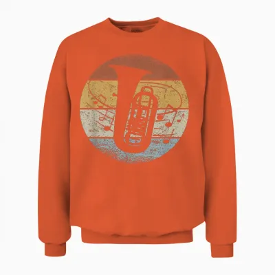 Tubist Orchester Musiker Noten Retro Tuba Unisex Sweatshirt - Orange