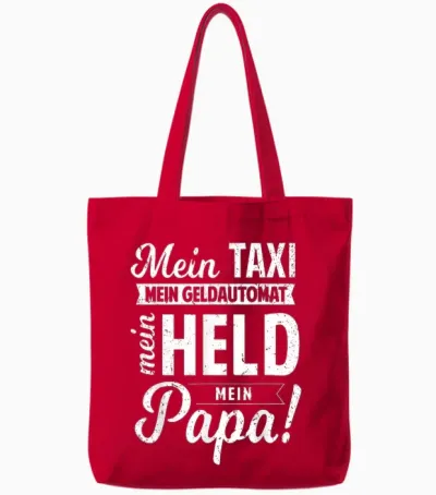 Mein Held Mein Papa Vatertag Taxi Geldautomat Lustig Vater Tote Bags - Red