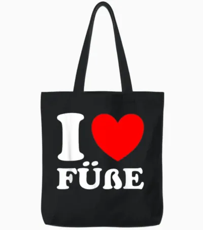 Ich Liebe Füße I Love Feet Tote Bags - Black