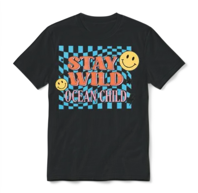 Retro Summer Sublimation Unisex T-Shirt - Black