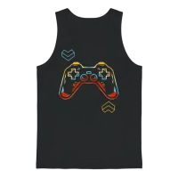 Geometric Gamer Joystick Controller Retro Gaming Unisex Tank Top - Black – 1