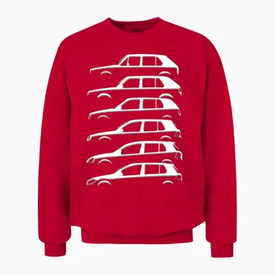 Volkswagen Vw Gti Evolution and Gti Lettering Unisex Sweatshirt - Red