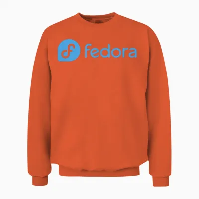 Fedora Linux - Software Programmer, Developer and Coder T-Shirt, Black Unisex Sweatshirt - Orange