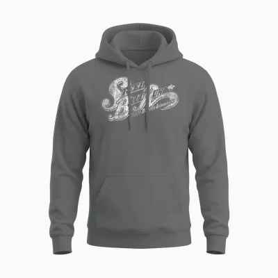 Steel Ball Run Distressed White Show Logo Anime Unisex Hoodie - Graphite Heather
